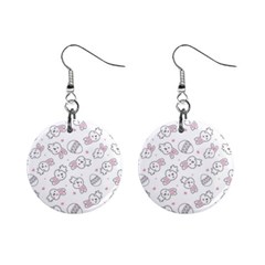 Cute Pattern With Easter Bunny Egg Mini Button Earrings by Simbadda