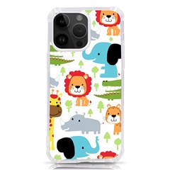 Seamless Pattern Vector With Animals Cartoon Iphone 14 Pro Max Tpu Uv Print Case by Simbadda