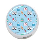 Medical Seamless Pattern 4-Port USB Hub (Two Sides) Back