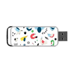 Vector Set Isolates With Cute Bird Scandinavian Style Portable Usb Flash (two Sides) by Simbadda