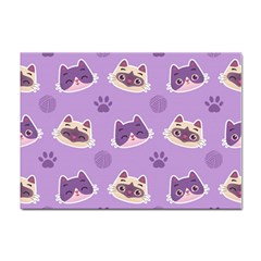 Cute-colorful-cat-kitten-with-paw-yarn-ball-seamless-pattern Sticker A4 (10 Pack) by Simbadda