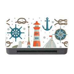Nautical-elements-pattern-background Memory Card Reader With Cf by Simbadda