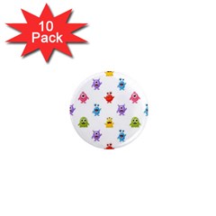 Seamless-pattern-cute-funny-monster-cartoon-isolated-white-background 1  Mini Magnet (10 Pack)  by Simbadda