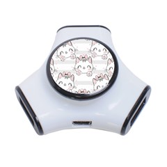 Cat-with-bow-pattern 3-port Usb Hub by Simbadda
