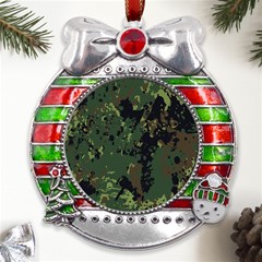 Military-background-grunge---- Metal X mas Ribbon With Red Crystal Round Ornament by Simbadda