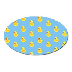 Rubber Duck Pattern Oval Magnet by Valentinaart