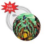 Monkey Tiger Bird Parrot Forest Jungle Style 2.25  Buttons (100 pack)  Front
