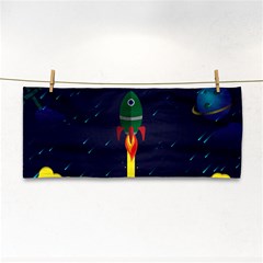 Rocket Halftone Astrology Astronaut Hand Towel by Bangk1t