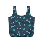 Bons Foot Prints Pattern Background Full Print Recycle Bag (S) Back