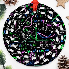 Math Linear Mathematics Education Circle Background Round Filigree Ornament (two Sides) by Bangk1t