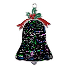Math Linear Mathematics Education Circle Background Metal Holly Leaf Bell Ornament by Bangk1t