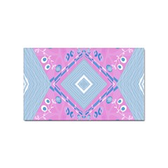 Bohemian Chintz Illustration Pink Blue White Sticker Rectangular (10 Pack) by Mazipoodles