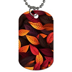 Leaves Autumn Dog Tag (two Sides) by Grandong