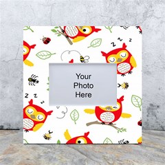 Seamless-pattern-vector-owl-cartoon-with-bugs White Box Photo Frame 4  X 6  by pakminggu