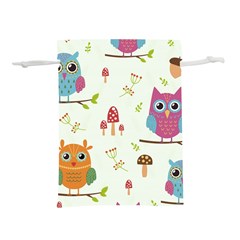 Forest-seamless-pattern-with-cute-owls Lightweight Drawstring Pouch (m) by pakminggu