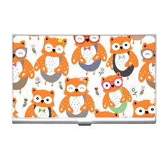 Cute-colorful-owl-cartoon-seamless-pattern Business Card Holder by pakminggu