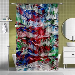 Abstract Waves Shower Curtain 48  X 72  (small)  by kaleidomarblingart