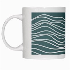 Sea Waves Moon Water Boho White Mug by uniart180623