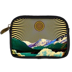 Surreal Art Psychadelic Mountain Digital Camera Leather Case by uniart180623
