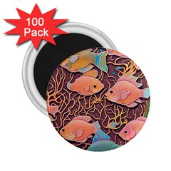 Tropical Fish 2 25  Magnets (100 Pack)  by uniart180623