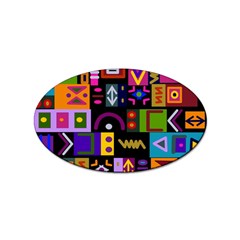 Abstract A Colorful Modern Illustration--- Sticker Oval (10 Pack) by Bedest