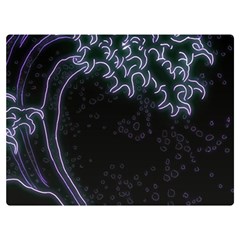 Vapor Wave Aesthetic Art Neon Asian Kanagawa Japanese Two Sides Premium Plush Fleece Blanket (extra Small) by Cowasu