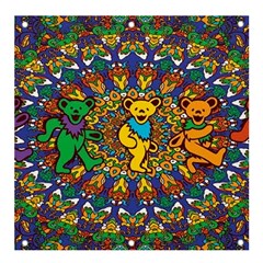 Dead Dancing Bears Grateful Dead Pattern Banner And Sign 4  X 4  by Grandong