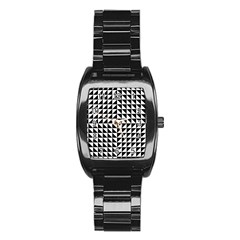 Optical-illusion-illusion-black Stainless Steel Barrel Watch by Bedest