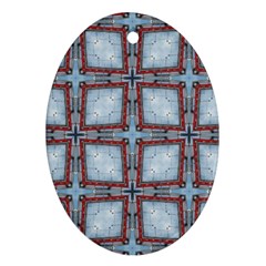 Pattern-cross-geometric-shape Oval Ornament (two Sides) by Bedest
