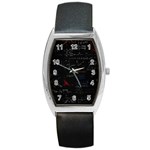 Math Mathematics Pattern Barrel Style Metal Watch Front