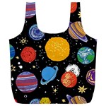 Circle Illustration Space Art Cute Pattern Full Print Recycle Bag (XL) Back