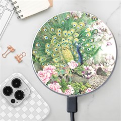 Peafowl Peacock Feather-beautiful Wireless Fast Charger(white) by Cowasu