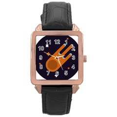 Meteor-meteorite-space-comet Rose Gold Leather Watch  by Cowasu