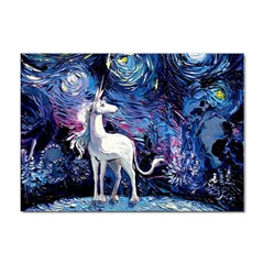 Unicorn Starry Night Print Van Gogh Sticker A4 (10 Pack) by Sarkoni