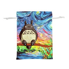 Cartoon Starry Night Art Van Gogh Parody Lightweight Drawstring Pouch (l) by Sarkoni