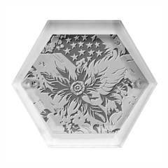 America Pattern Hexagon Wood Jewelry Box by Valentinaart