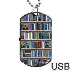 Bookshelf Dog Tag Usb Flash (one Side) by Ravend
