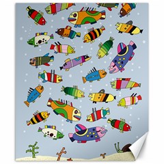 Fish Ocean Sea Water Diving Blue Canvas 8  X 10  by Ndabl3x