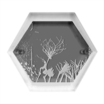 Art Design Graphic Neon Tree artwork Hexagon Wood Jewelry Box Front