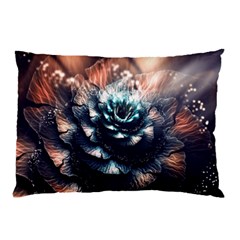 Blue And Brown Flower 3d Abstract Fractal Pillow Case by Bedest