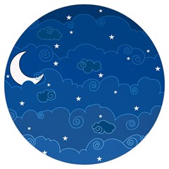 Sky Night Moon Clouds Crescent Round Trivet by Proyonanggan