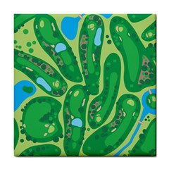 Golf Course Par Golf Course Green Tile Coaster by Sarkoni