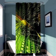 Machine Technology Circuit Electronic Computer Technics Detail Psychedelic Abstract Pattern Shower Curtain 36  X 72  (stall)  by Sarkoni
