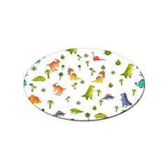 Baby Dino Seamless Pattern Sticker Oval (100 Pack) by Sarkoni