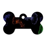 Vector Aquarium Guppies Seamless Fish Pattern With Black Background Dog Tag Bone (Two Sides) Front