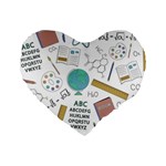 School Subjects And Objects Vector Illustration Seamless Pattern Standard 16  Premium Heart Shape Cushions Front