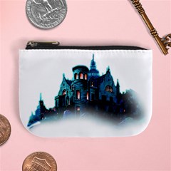 Blue Castle Halloween Horror Haunted House Mini Coin Purse by Sarkoni