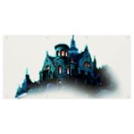 Blue Castle Halloween Horror Haunted House Banner and Sign 8  x 4  Front
