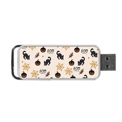 Cat Halloween Pattern Portable Usb Flash (one Side) by Ndabl3x