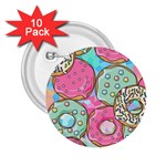 Donut Pattern Texture Colorful Sweet 2.25  Buttons (10 pack)  Front